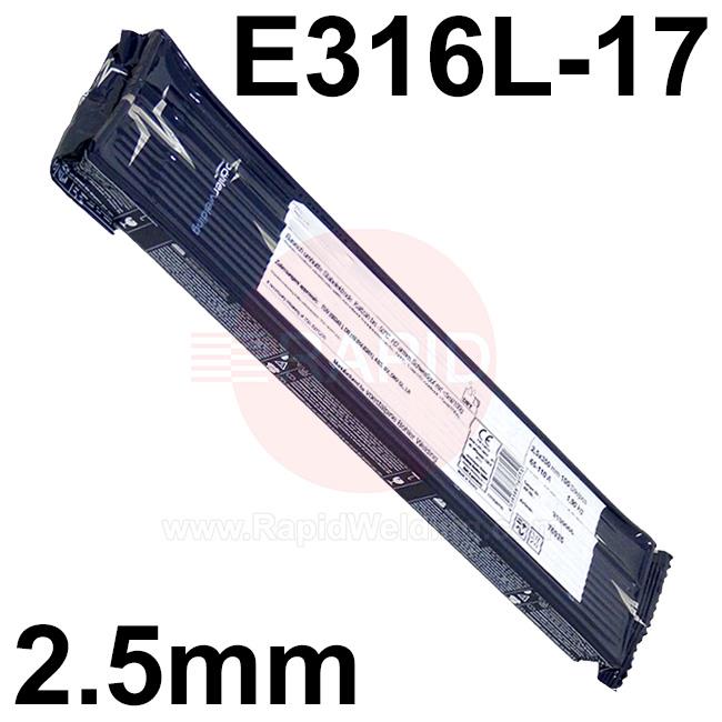 85798  Bohler Fox EAS 4 M-A Stainless Electrodes 2.5mm Diameter x 350mm Long, 2Kg Vacpac (94 Rods) E316L-17