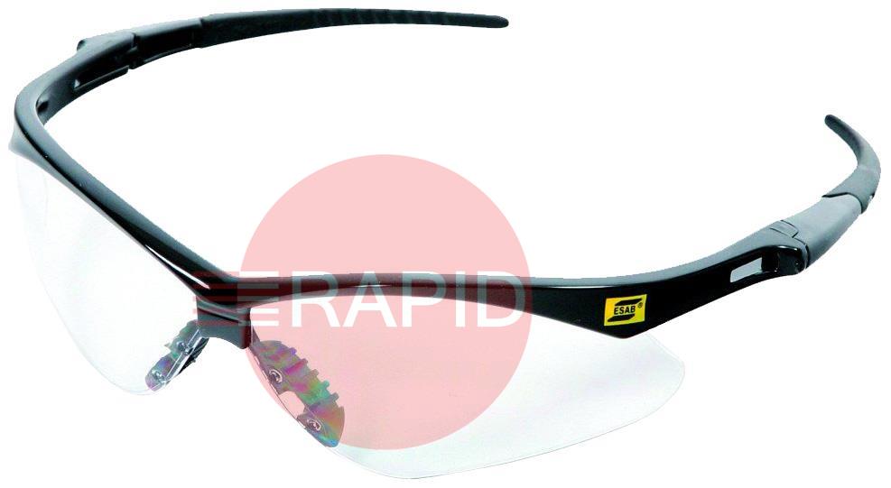 3000354  ESAB Warrior Safety Spectacles - Clear UV Lens with Hard Coating and Neck Cord EN166