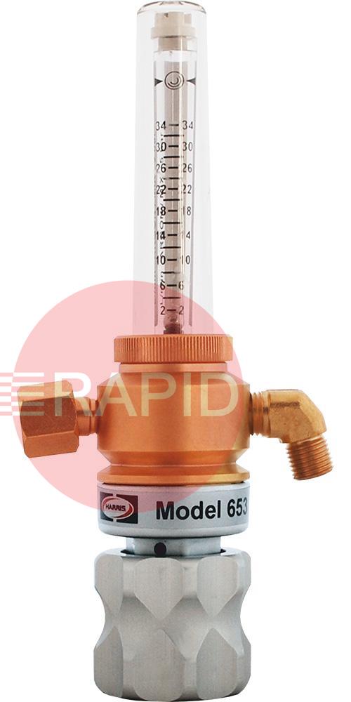 3100811  Harris Model 653 Gas Saver Flowmeter - 20lpm Adjustable, G3/8  RH Inlet