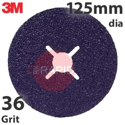 3M-7100308531  3M Cubitron 3 1182C Fibre Disc, 125mm Diameter, +36 Grit (Box of 25)