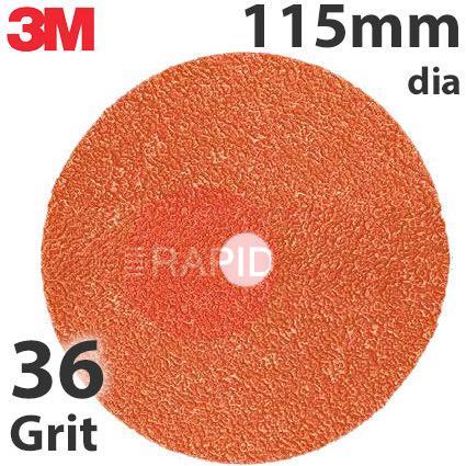 3M-89730  3M 787C Slotted Fibre Disc, 115mm (4.5) Diameter, 36+ Grit, Box of 25