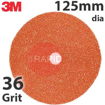 3M-89731  3M 787C Slotted Fibre Disc, 125mm (5) Diameter, 36+ Grit, Box of 25