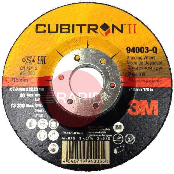 Buy 3M Cubitron II 115mm (4 1/2 Inch) Grinding Disc DPC (3M65510