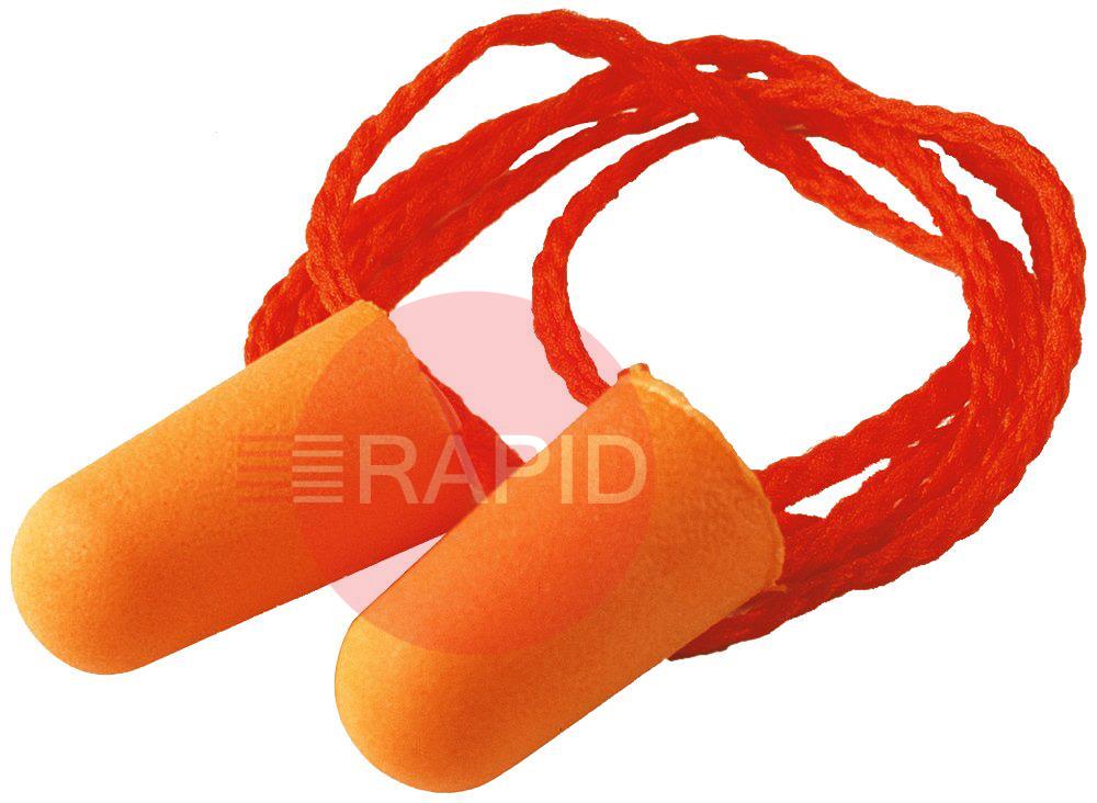 3M1110  3M 1100R Disposable Foam Corded Earplugs, 37dB (1 Pair) EN 352-2:2002