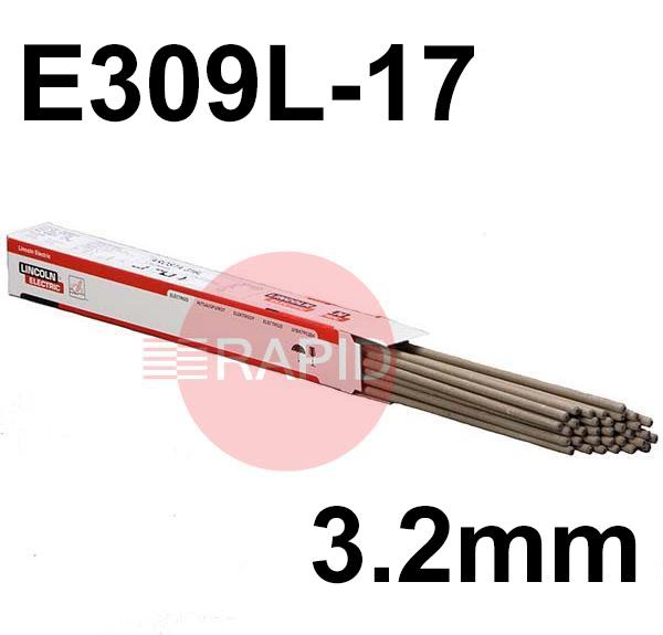 557565  Lincoln Limarosta 309S 3.2mm x 350mm Stainless Electrodes 4.2kg Pack (120pcs). E309L-17