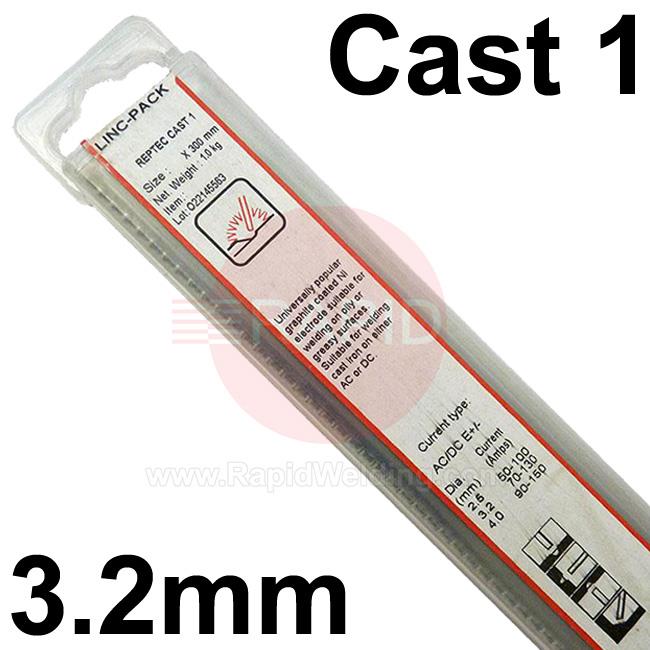 579048  Lincoln RepTec 1 Cast Iron Electrodes (Ni), 3.2mm x 300mm, 1.0Kg Linc-Pack, ENi-CI