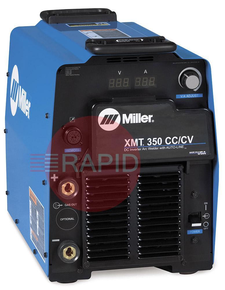 907161012AP  Miller XMT 350 CC/CV Air Cooled Mig Welder Package with ST-24WD Wire Feeder and 10m Interconnection Cable - 400V, 3ph