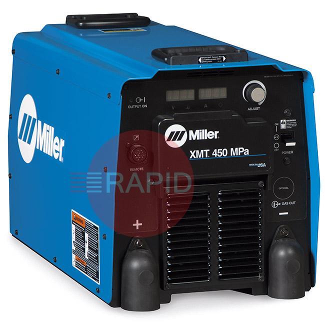 907468WP  Miller XMT 450 MPa Water-Cooled MIG Welder Package with S-74 MPa Wire Feeder & 10m Interconnection Cable - 400V, 3ph