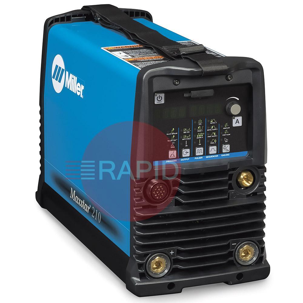 907684001  Miller Maxstar 210 DX DC TIG Welder. 120 - 480 VAC, 1 or 3 phase. Comes complete with: power cord 3 m, without plug