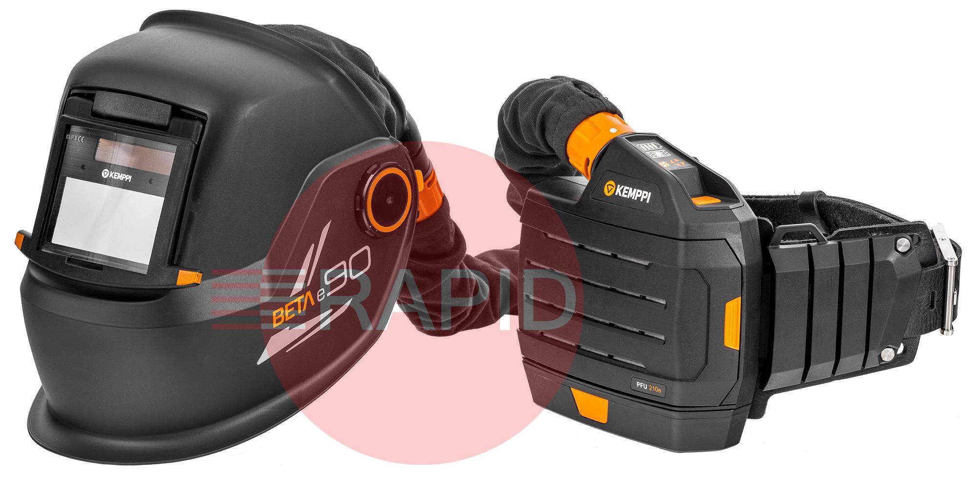 9873036  Kemppi Beta e90 XFA Auto Darkening Welding Helmet & PFU 210e PAPR System, Shades 9-15
