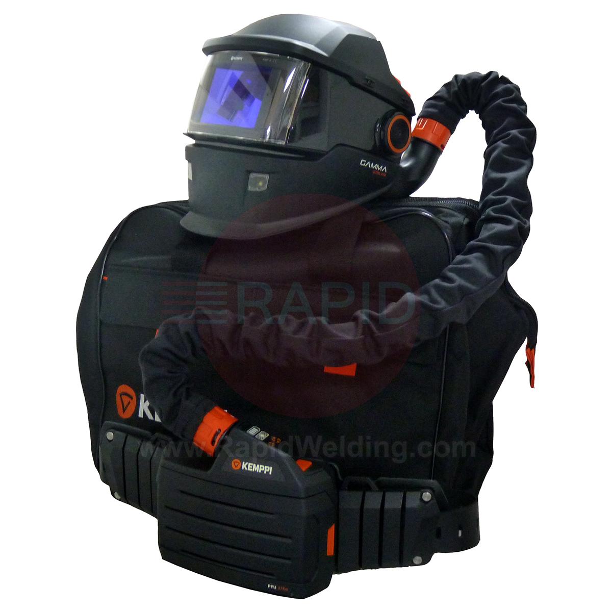 P0716  Kemppi Gamma GTH3 SFA Auto Darkening Welding Helmet & PFU 210E PAPR System, Shades 5, 8, 9 - 13