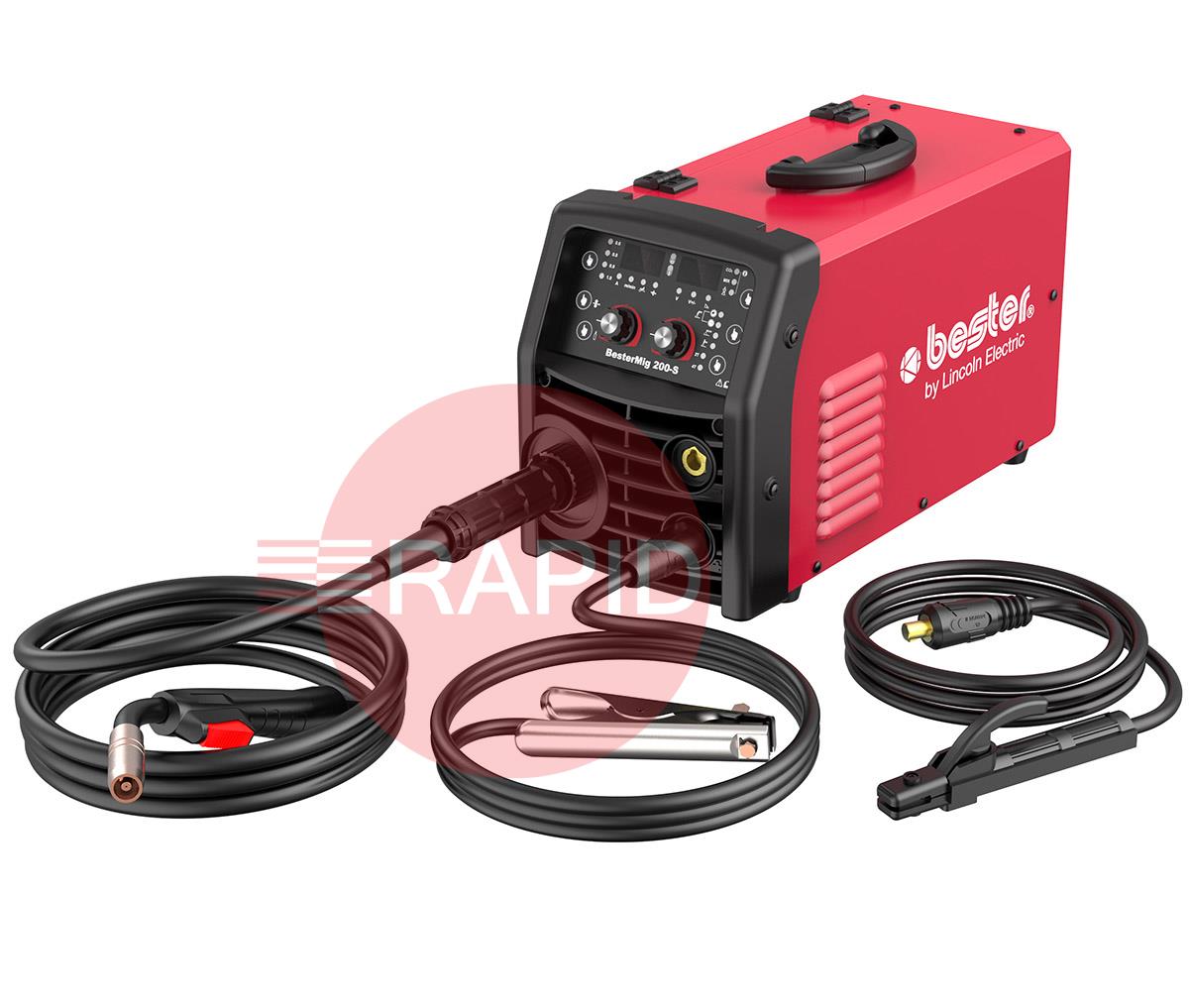 B18264-1  Lincoln BesterMig 200-S Multi Process Synergic MIG & MMA Inverter Welder Package - 240v, 1ph