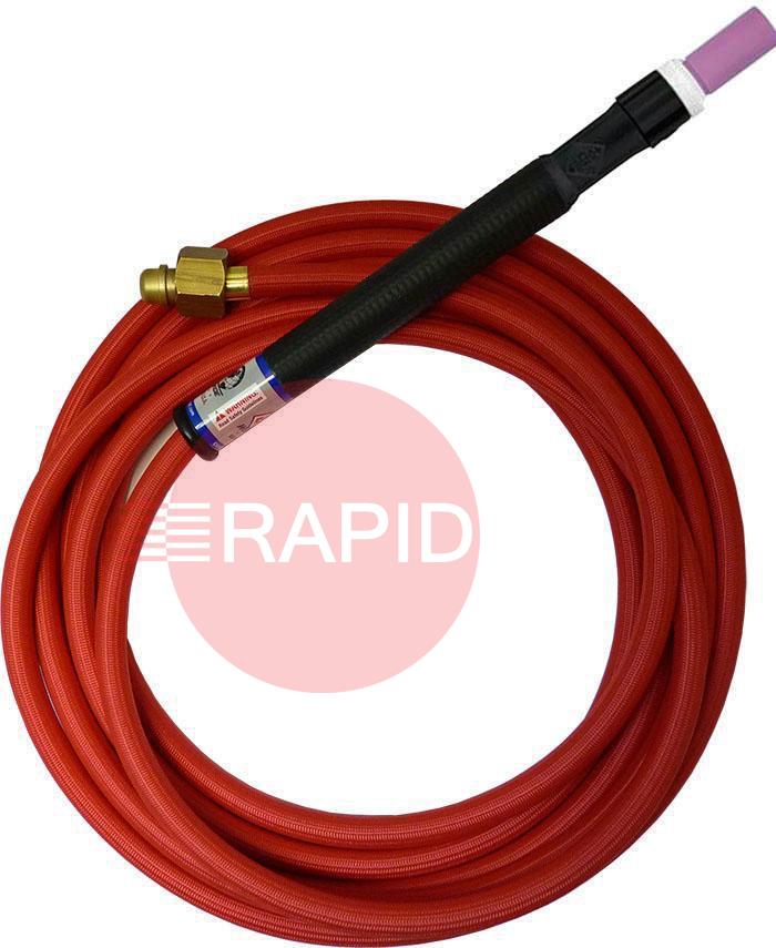 CK-CK9PV12RSF  CK9PV 2 Series 4m Gas Cooled Pencil TIG Torch with 1pc Superflex Cable & Gas Valve. 3/8 BSP. 125 Amps @100% Duty Cycle.