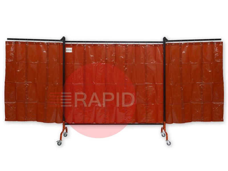 DF50041X19  Heavy Duty Welding Screen with 2 Pivoting Arms, 4.1m W x 1.9m H (13.6ft x 6.3ft)