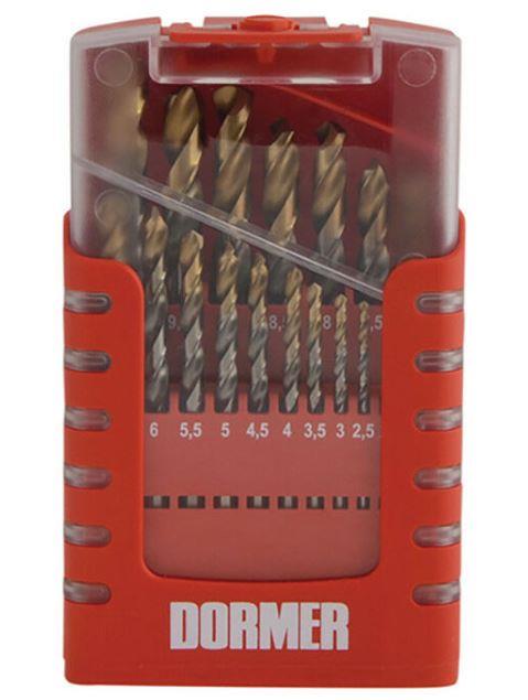 DORA087201  Dormer A087 A002 19pc 1-10mm x 0.5mm HSS Tin Coat Jobber Twist Drill Set