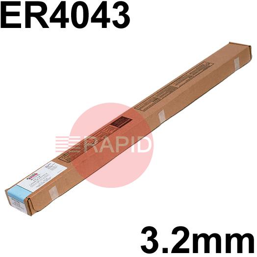 ED701959  Lincoln Superglaze 4043 Aluminium Tig Wire, 3.2mm Diameter x 1000mm Cut Lengths - AWS 5.10 ER4043. 5.0kg Pack