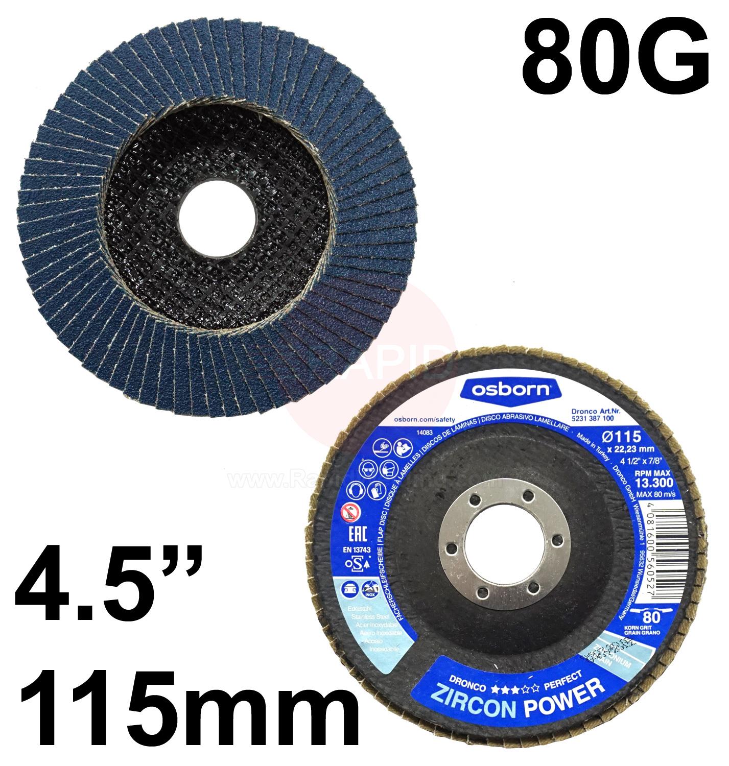 Buy 115mm Flap Disc Conical, 80 Grit Welding Supplies from Rapid Welding