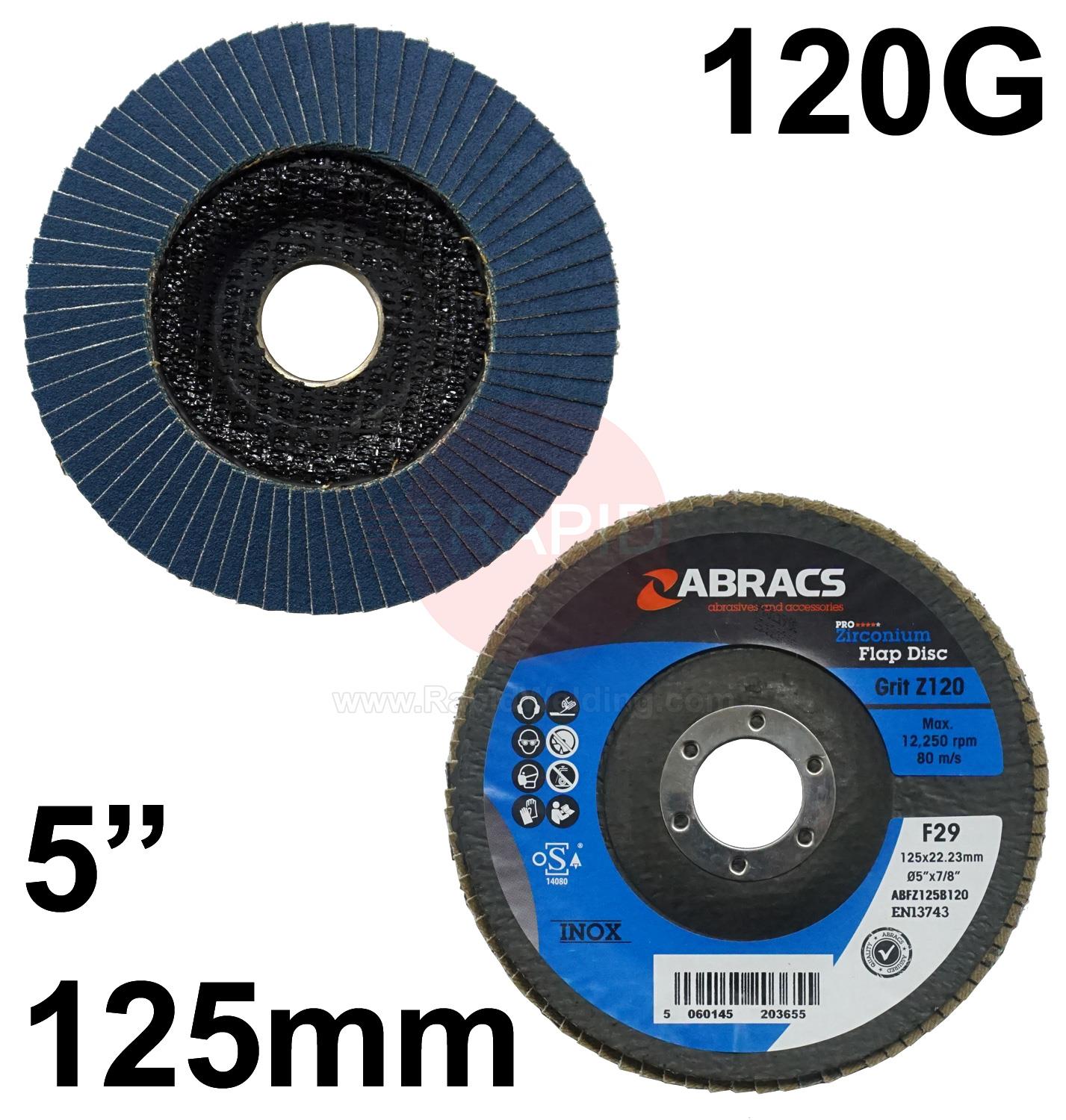 FLAP5120  5 Flap Disc Conical, 120 Grit
