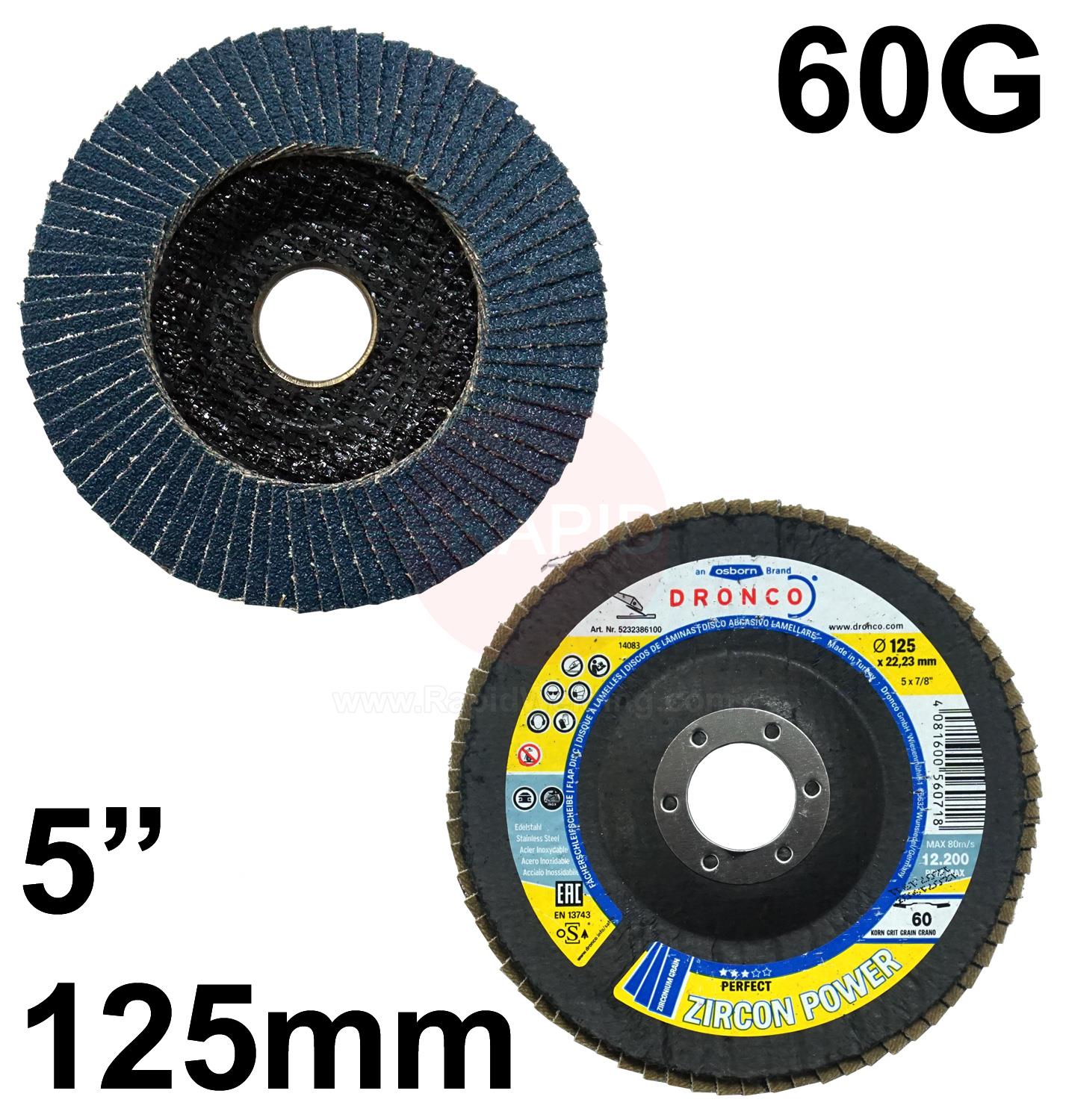 FLAP560  5 Flap Disc Conical, 60 Grit