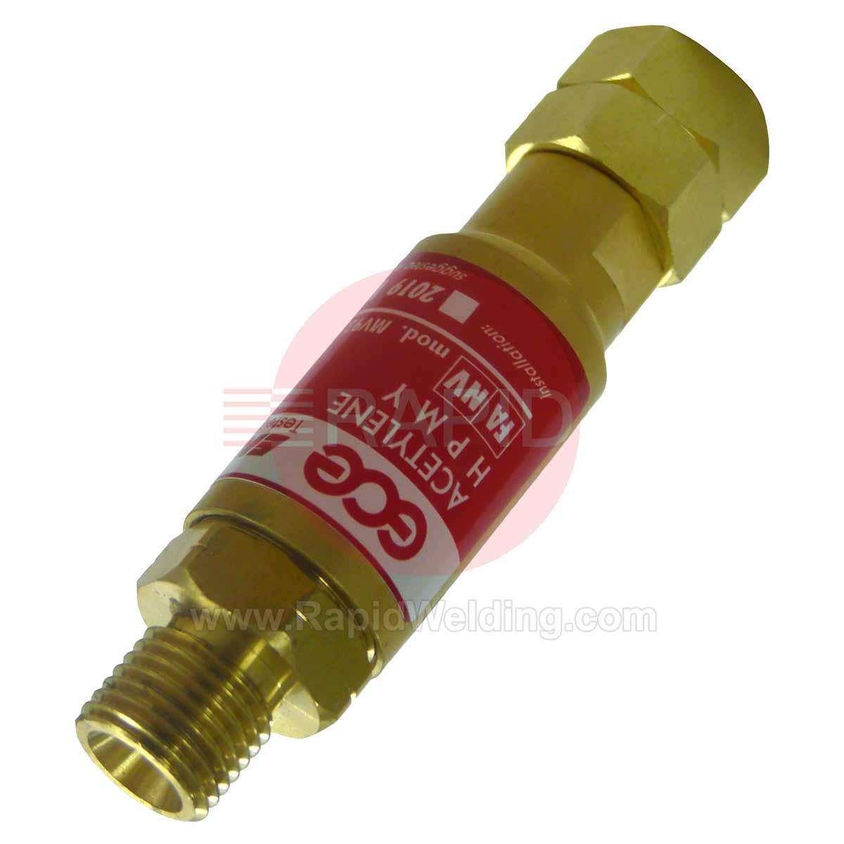 H1295  Fuel Gas Torch Mounted Flash Arrestor 1/4 BSP L/H Connection.