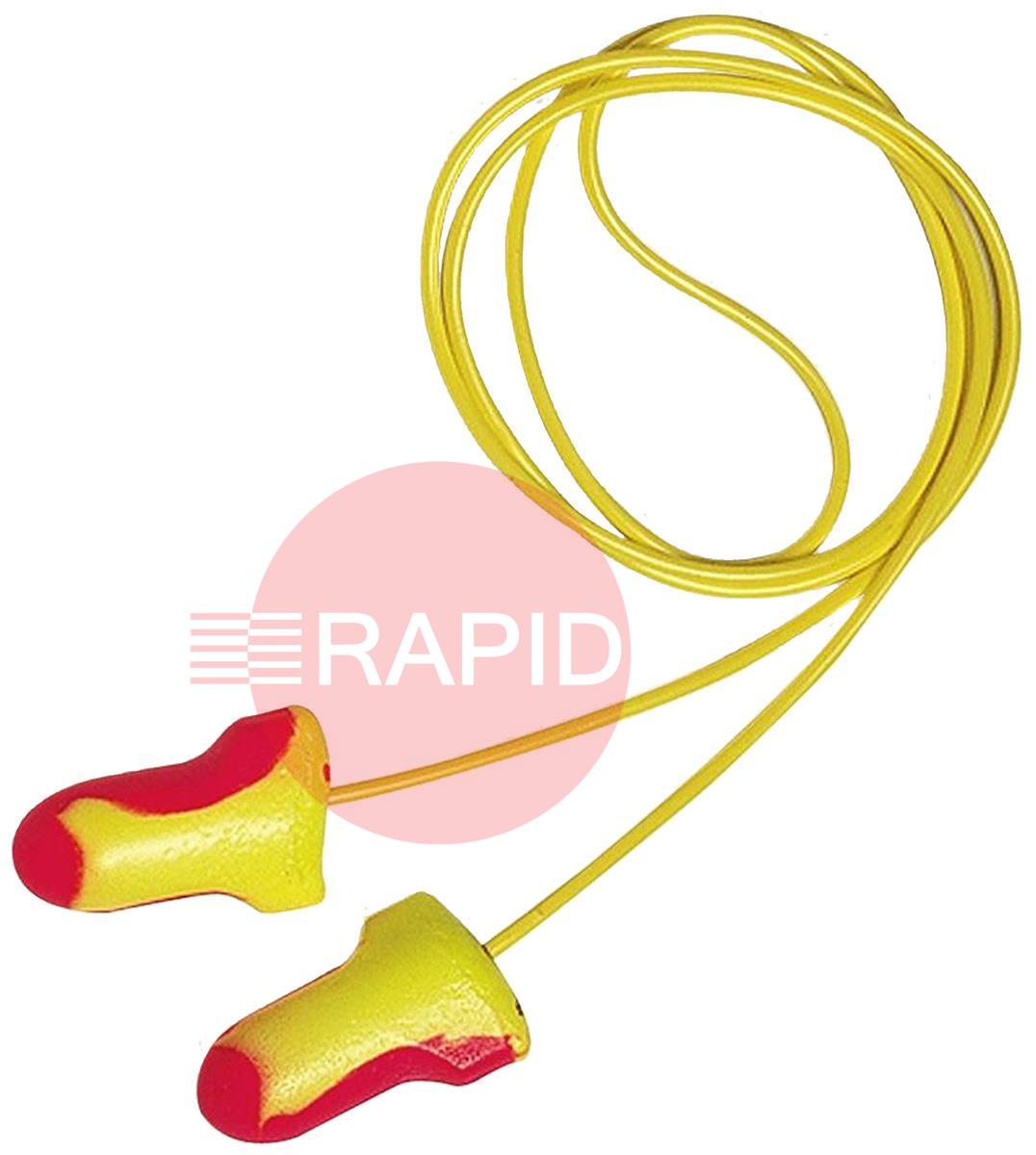 HOW3301106  Howard Leight Laser Lite Disposable Foam Corded Earplugs, 35dB (Box of 100 Pairs) CE Approved EN 352-2:2002