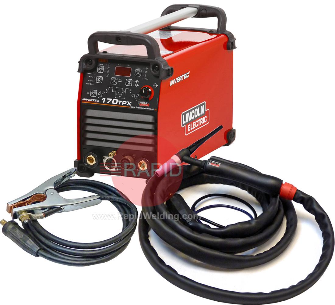 K12055-1P  Lincoln Invertec 170 TPX Pulse Tig Welder, Ready to Weld Package 230v CE