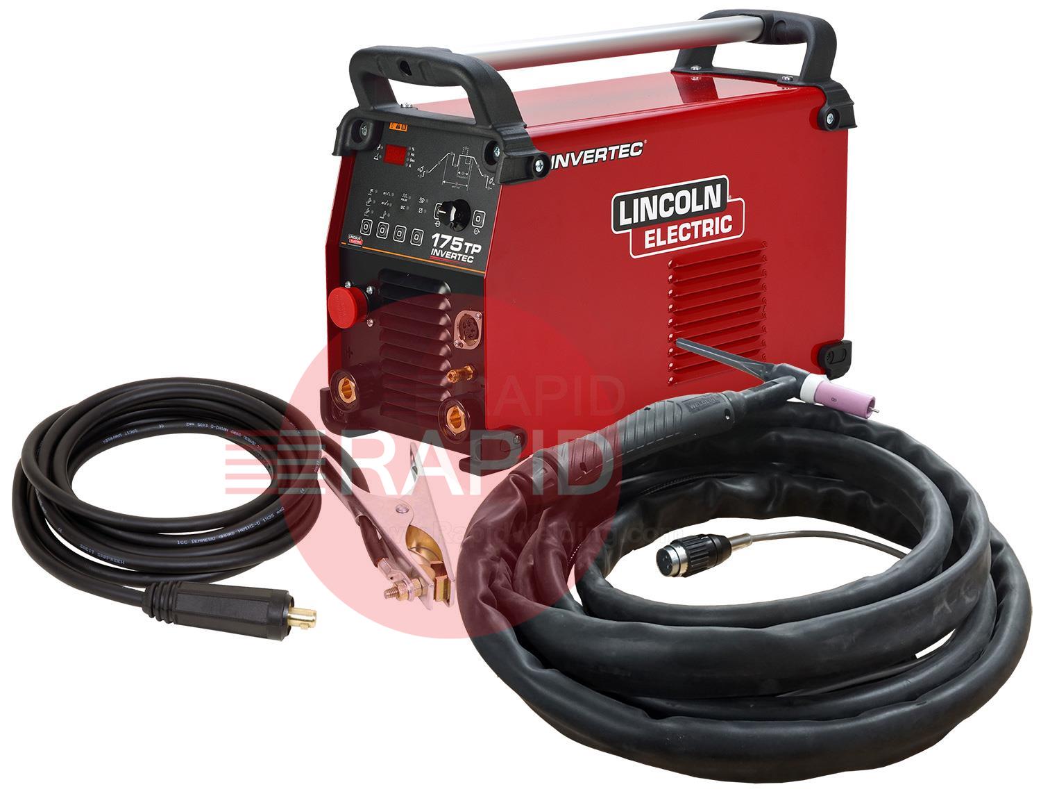 K14169-1P  Lincoln Invertec 175TP DC TIG Welder Ready To Weld Package - 230v, 1ph