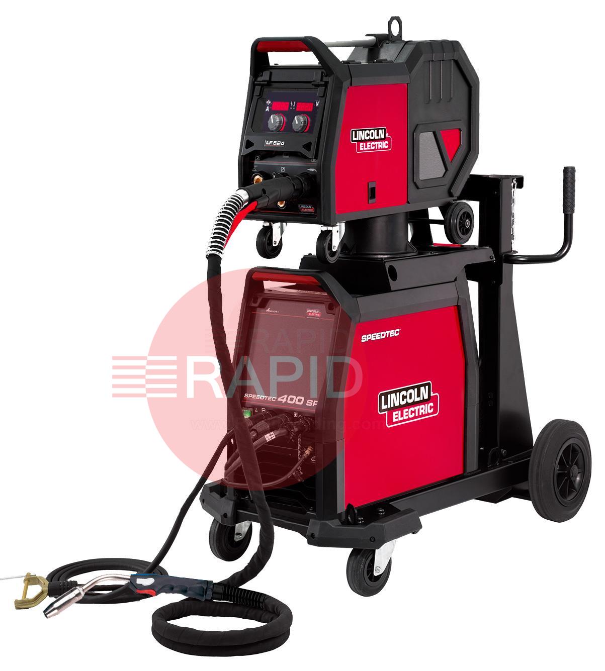 K14258-52-1AP  Lincoln Speedtec 400SP Air Cooled Mig Welder Package, with LF-52D Wire Feeder, Ready to Weld, 400v