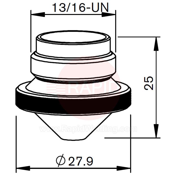 LV332-0001V  Centricut Laser Nozzle - 1.2mm Cylindrical, for LVD Laser (Pack of 5)