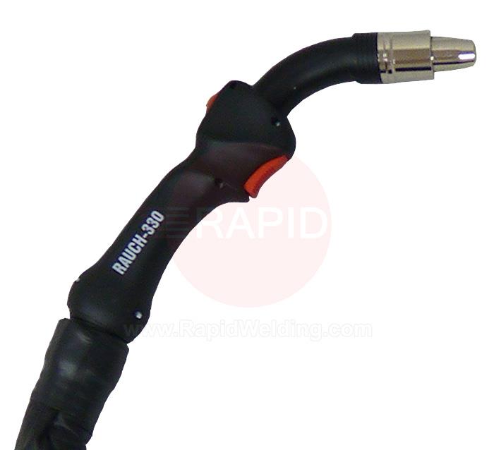 R3300311  MHS Smoke-330 Fume Extraction Water Cooled MIG Torch, 330A with Exhaust & Euro Connection - 3m