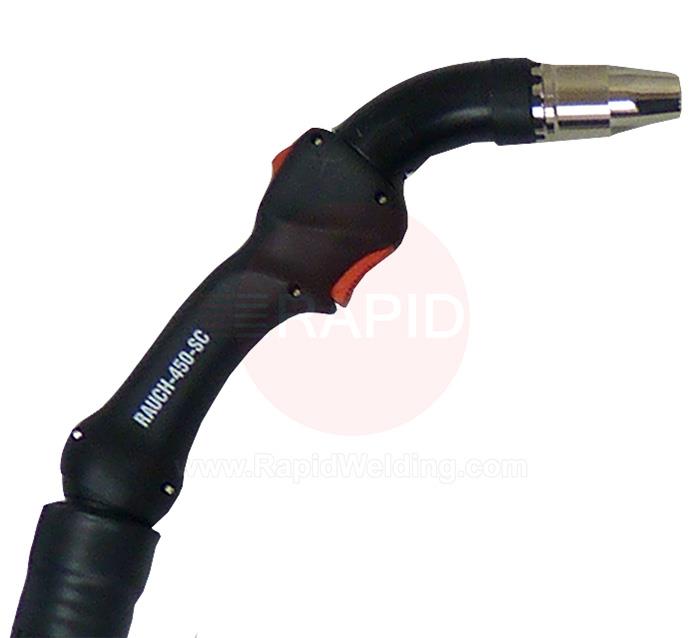 R4500411  MHS Smoke-450-SC Fume Extraction Water Cooled MIG Torch, 550A with Exhaust & Euro Connection - 4m
