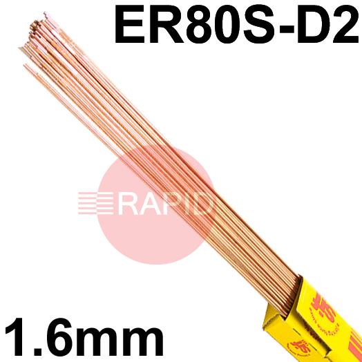 RA311650  SIFSteel A31 Steel Tig Wire, 1.6mm Diameter x 1000mm Cut Lengths - AWS A5.28 ER80S-D2. 5.0kg Pack