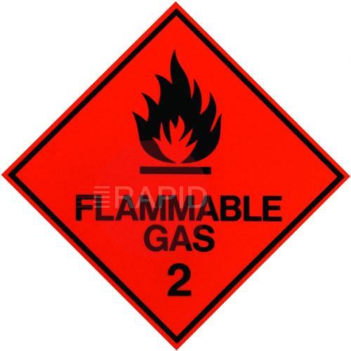 REDSIGN  'Flammable Gas' Van Sticker 100 x 100mm.
