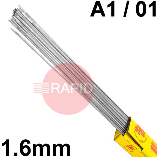 RO111601  SIF SIFSTEEL No 11 1.6mm Tig Wire, 1.0kg Pack - BS: 1453: A1, EN 12536: 01