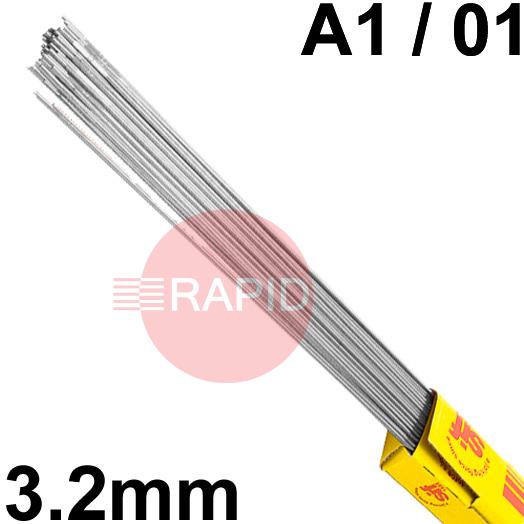RO113201  SIF SIFSTEEL No 11 3.2mm Tig Wire, 1.0kg Pack - BS: 1453: A1, EN 12536: 01