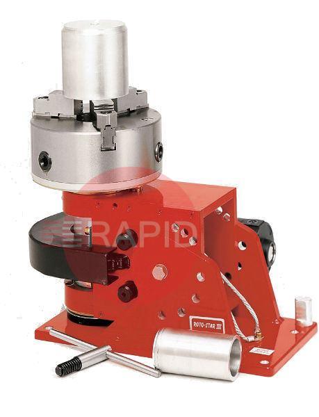 ROTO-3  Jancy Roto-Star 3  Welding Positioner with 200mm Chuck 0 to 8 rpm. 110v Input. Horizontal Weight Capacity 75Kg / Vertical Weight Capacity 125Kg. Through Spindle Part Capacity 63.5mm