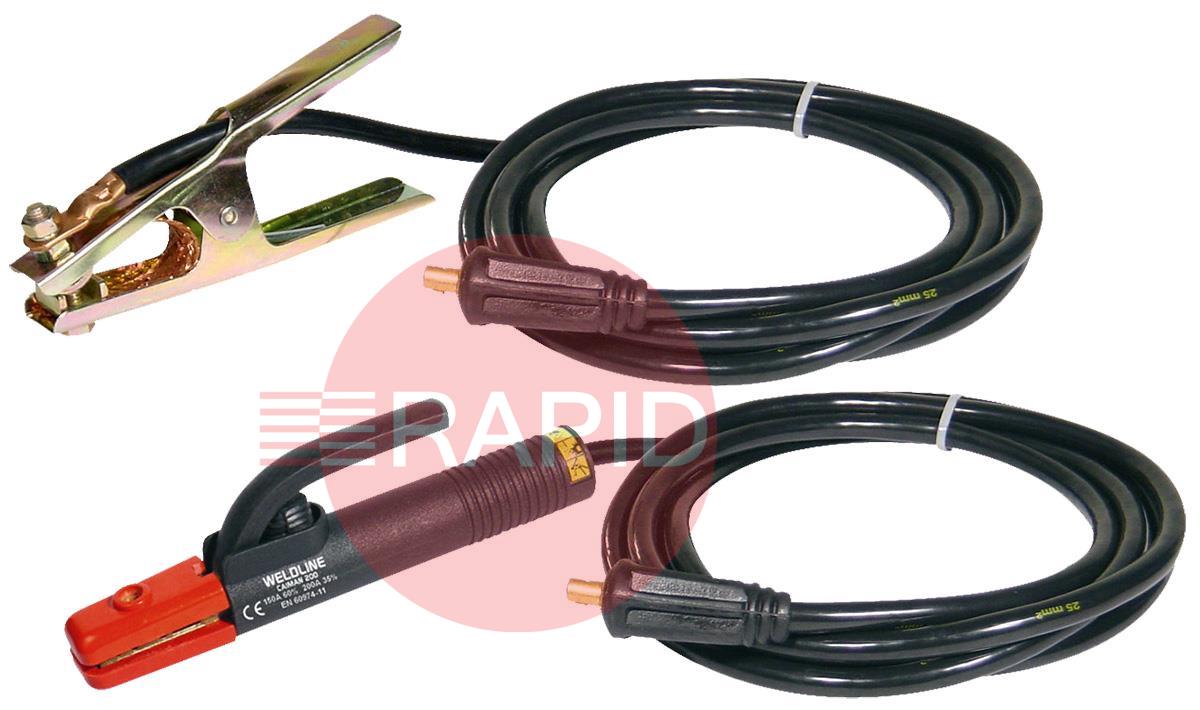 W000011138  Lincoln Weldline 25C25 Welding Cable Kit, 25 mm² - 3m, 200A