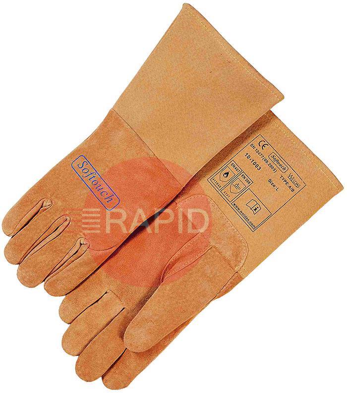 WEL10-1003L  Weldas Softouch Top Grain TIG Glove (Pair) Size - Large (9)